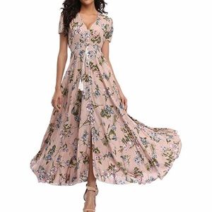 Boho maxi beach party dress